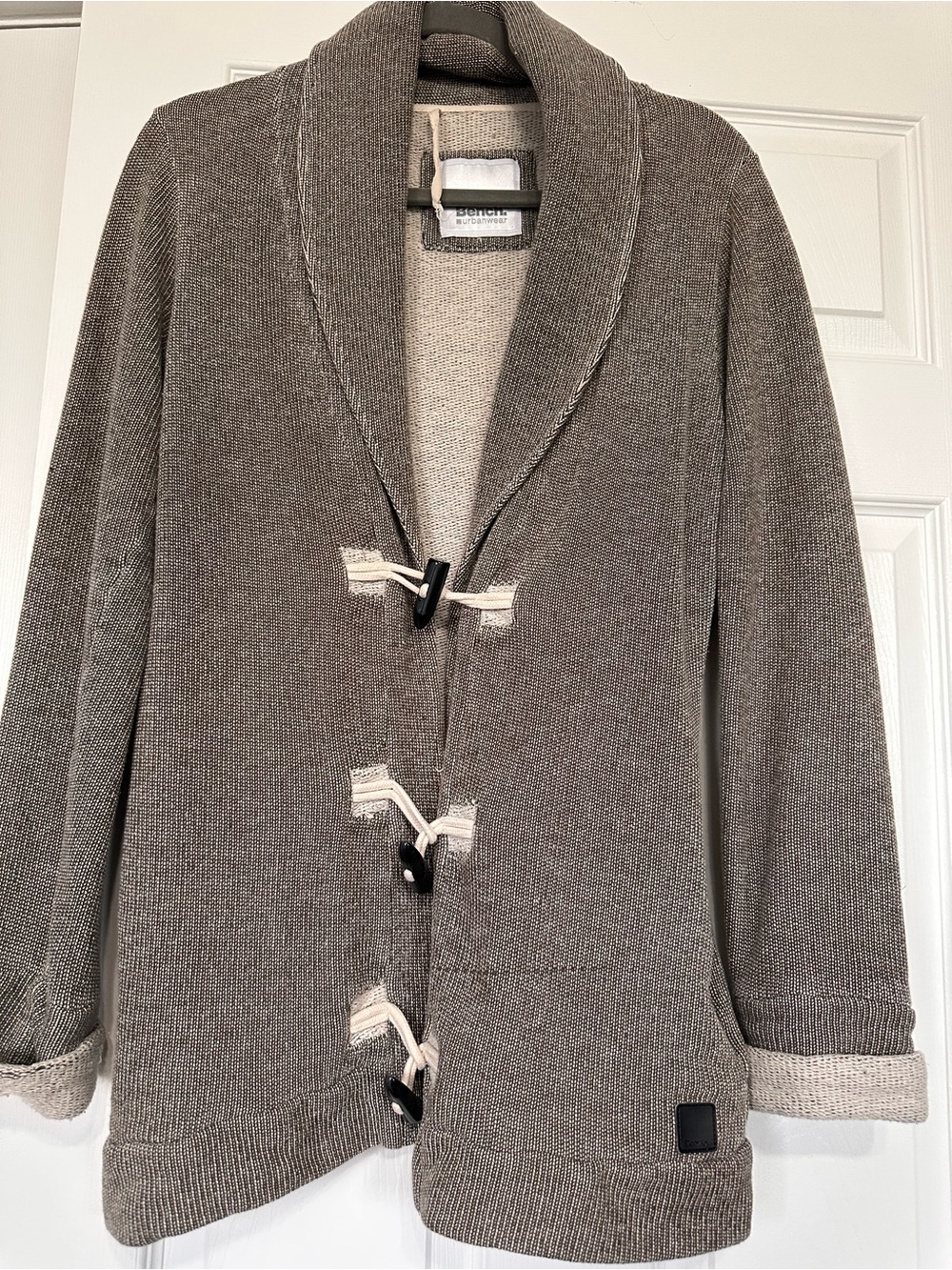 Bench Neutral Taupe Knit Shawl Collar Cardigan